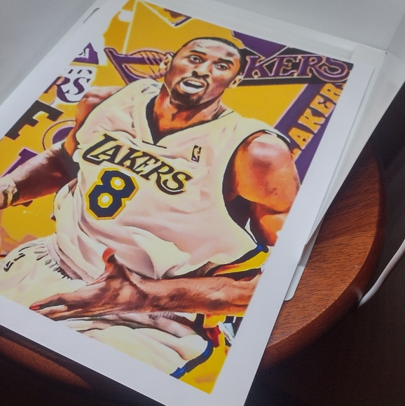 NEW! KOBE BRYANT LAKERS 8.5x11 ULTRA PREMIUM GLOSSY COLOR ART BASKETBALL POSTER! - Picture 5 of 6
